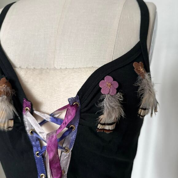 Anna Sui Feather Tank Top SZ M - Picture 3 of 8